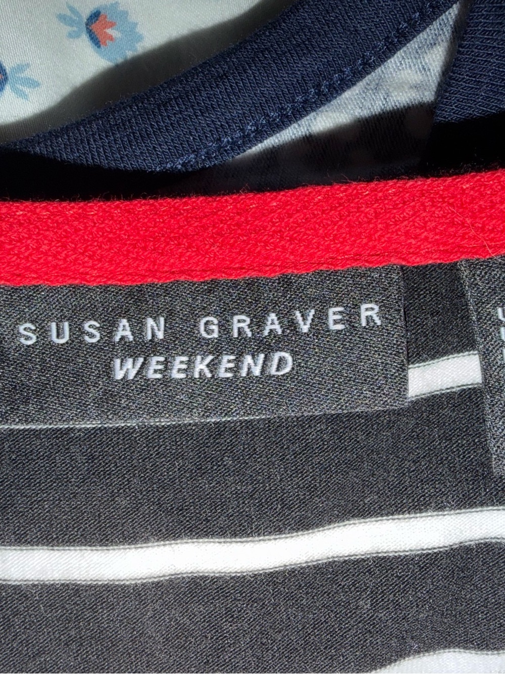 Susan Graver Black & White Striped Lace-Up Tunic with Red Accent - Picture 5 of 5